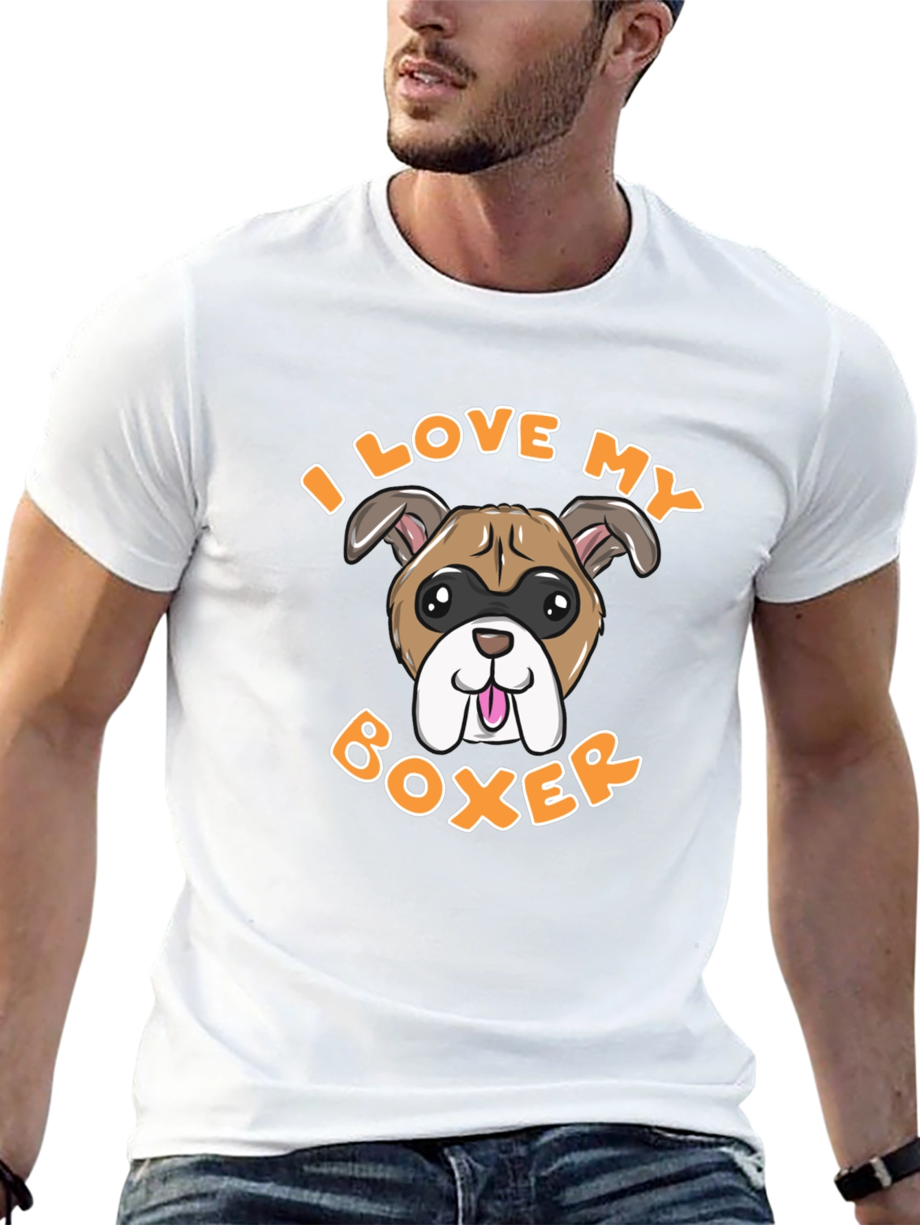 I Love My Boxer Dog Graphic Tee