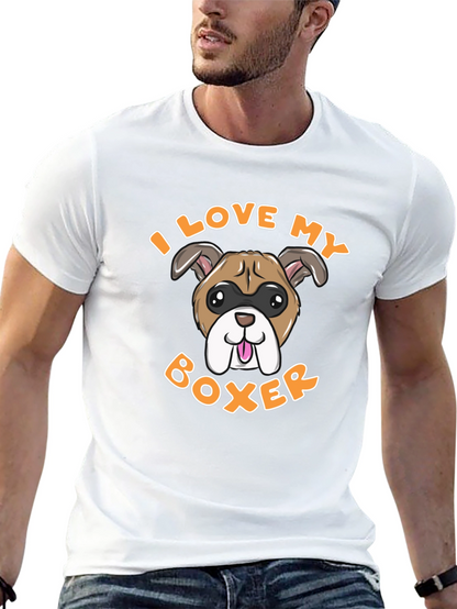 I Love My Boxer Dog Graphic Tee