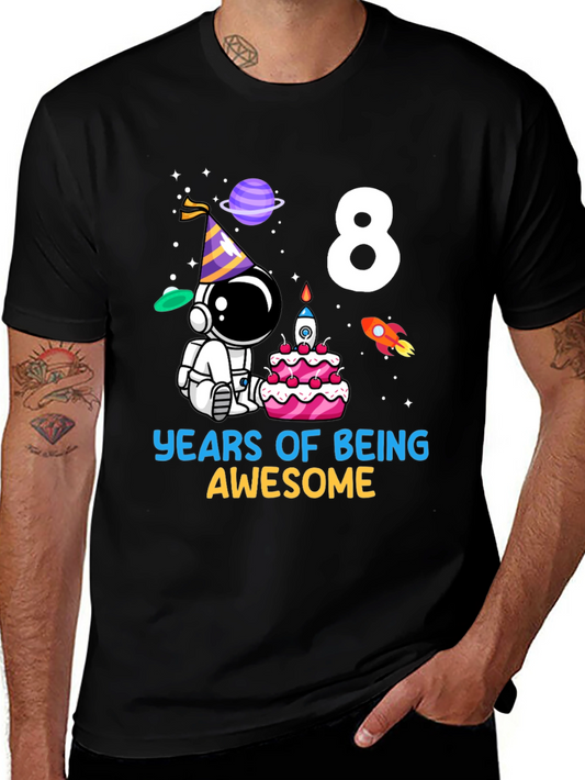 8th Birthday Astronaut Kids T-Shirt