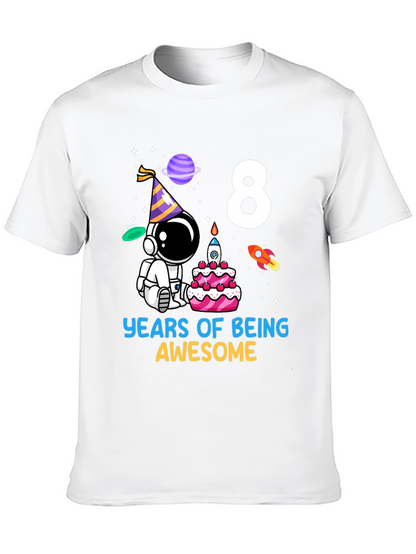 8th Birthday Astronaut Kids T-Shirt