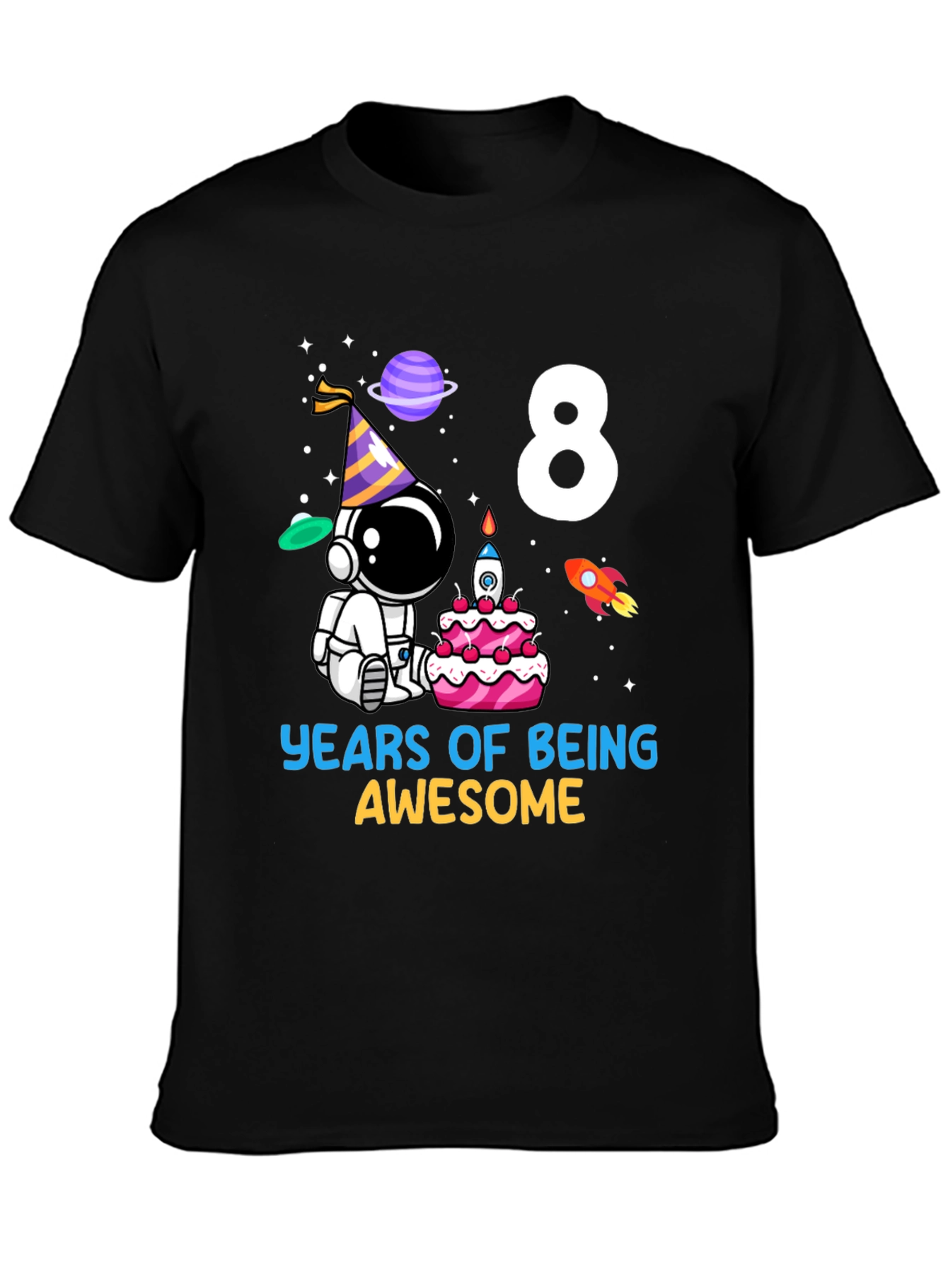 8th Birthday Astronaut Kids T-Shirt