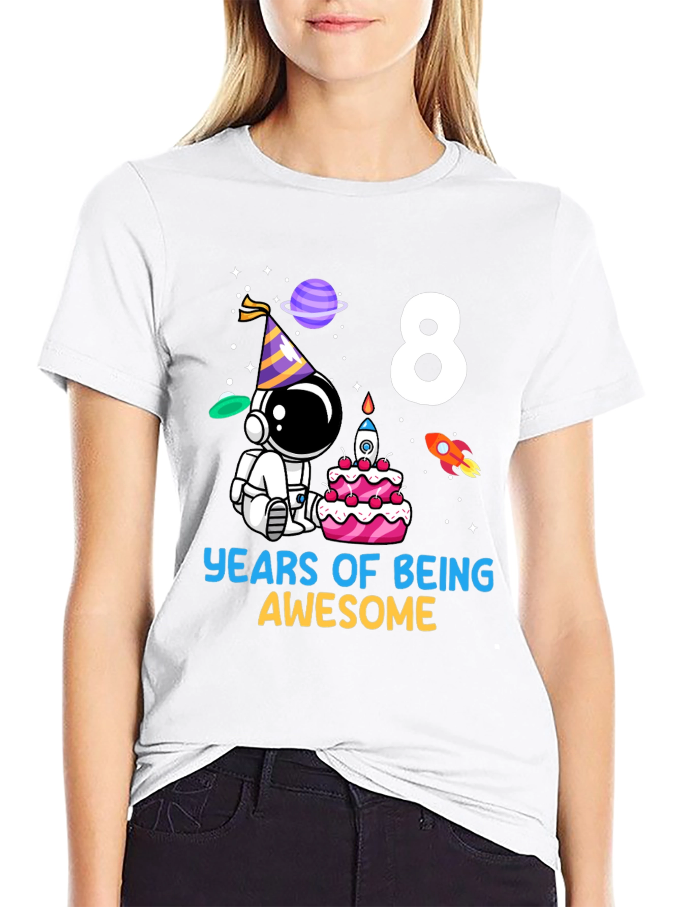 8th Birthday Astronaut Kids T-Shirt