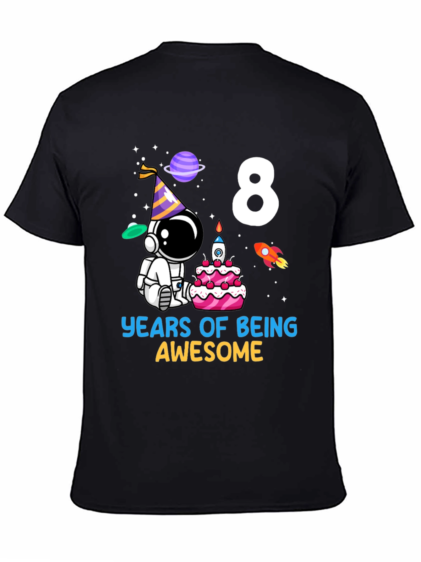 8th Birthday Astronaut Kids T-Shirt