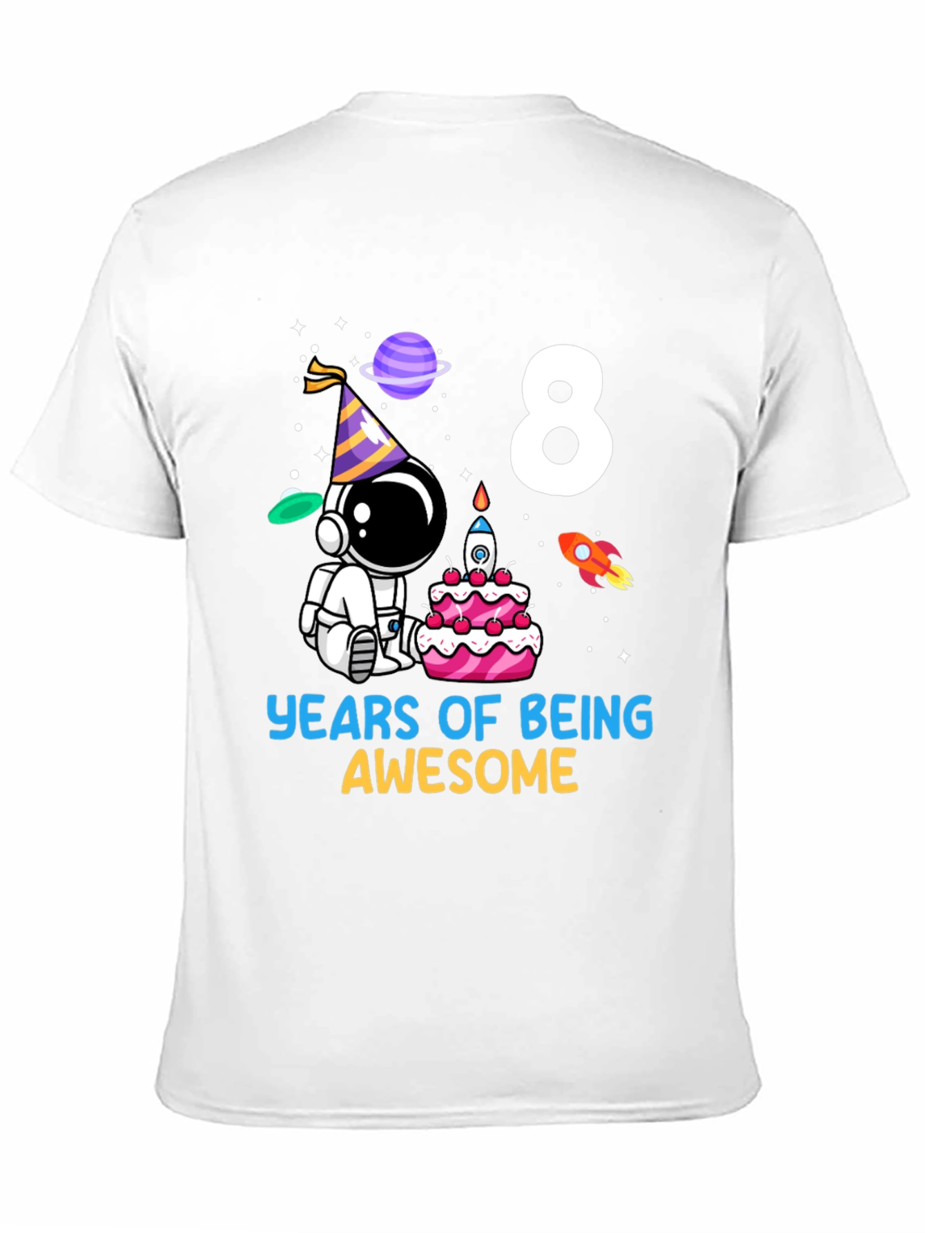8th Birthday Astronaut Kids T-Shirt