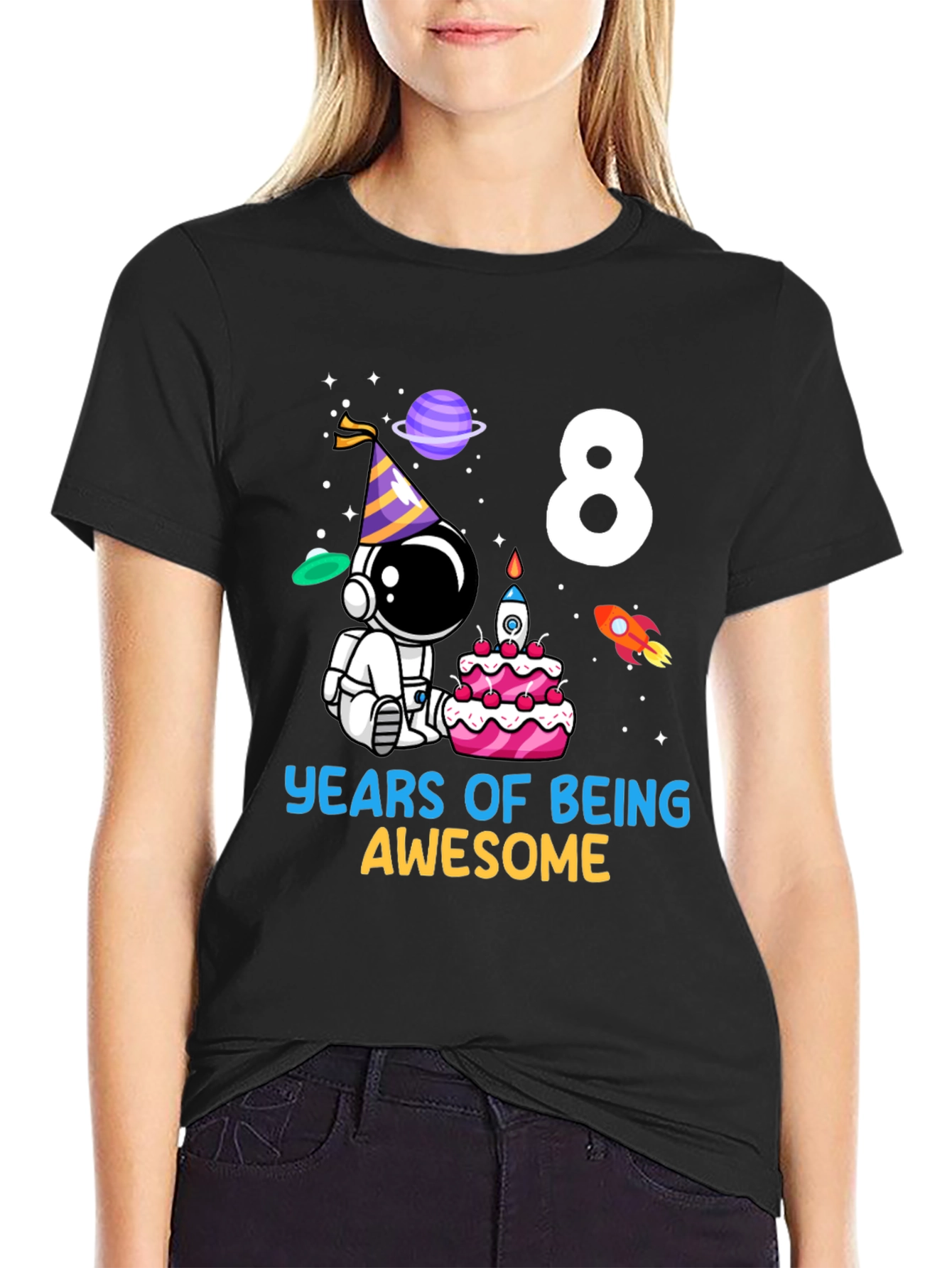 8th Birthday Astronaut Kids T-Shirt