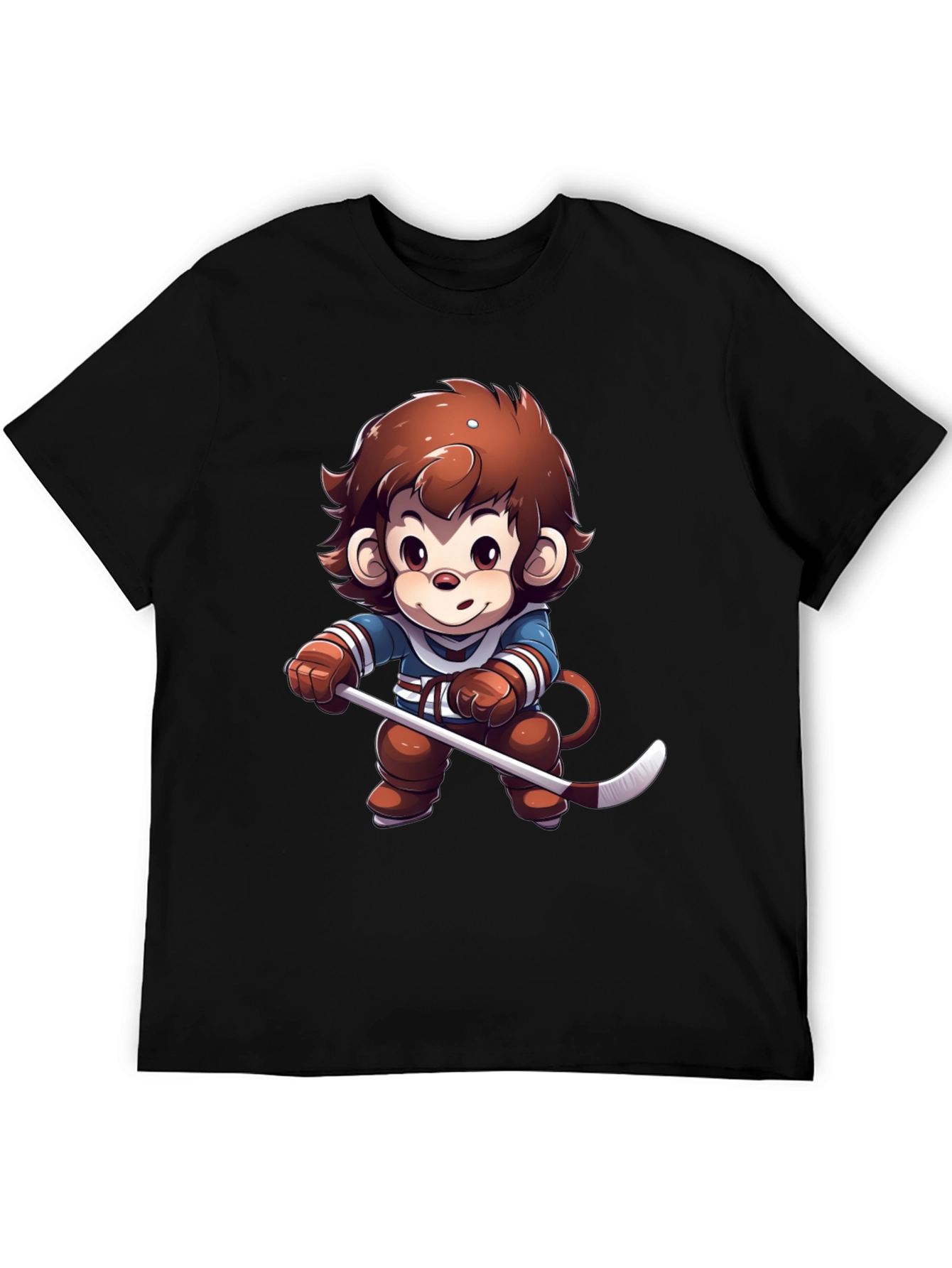 Cartoon Monkey Hockey Player T-Shirt