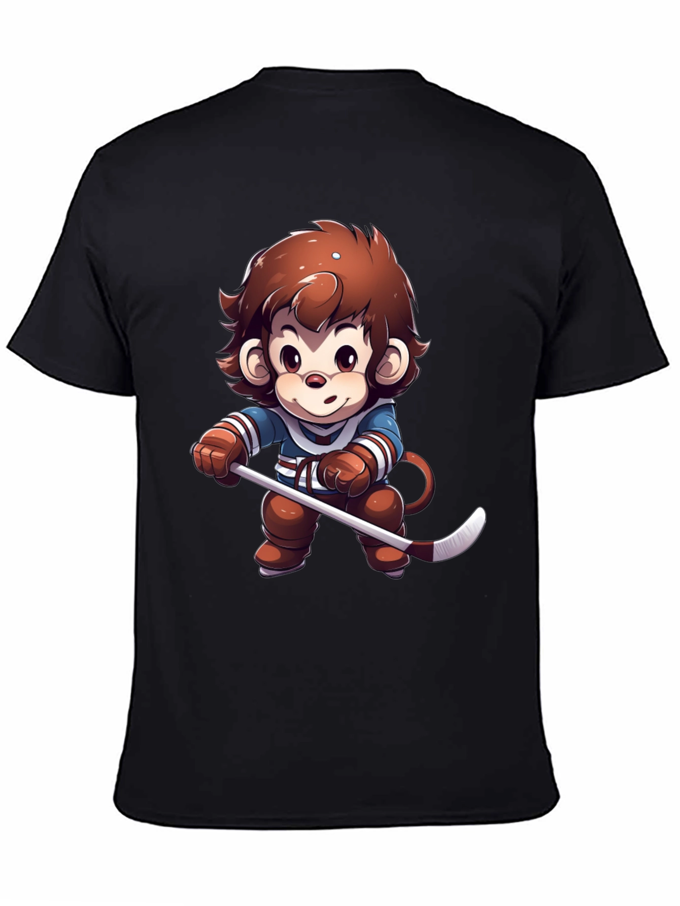 Cartoon Monkey Hockey Player T-Shirt