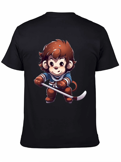 Cartoon Monkey Hockey Player T-Shirt