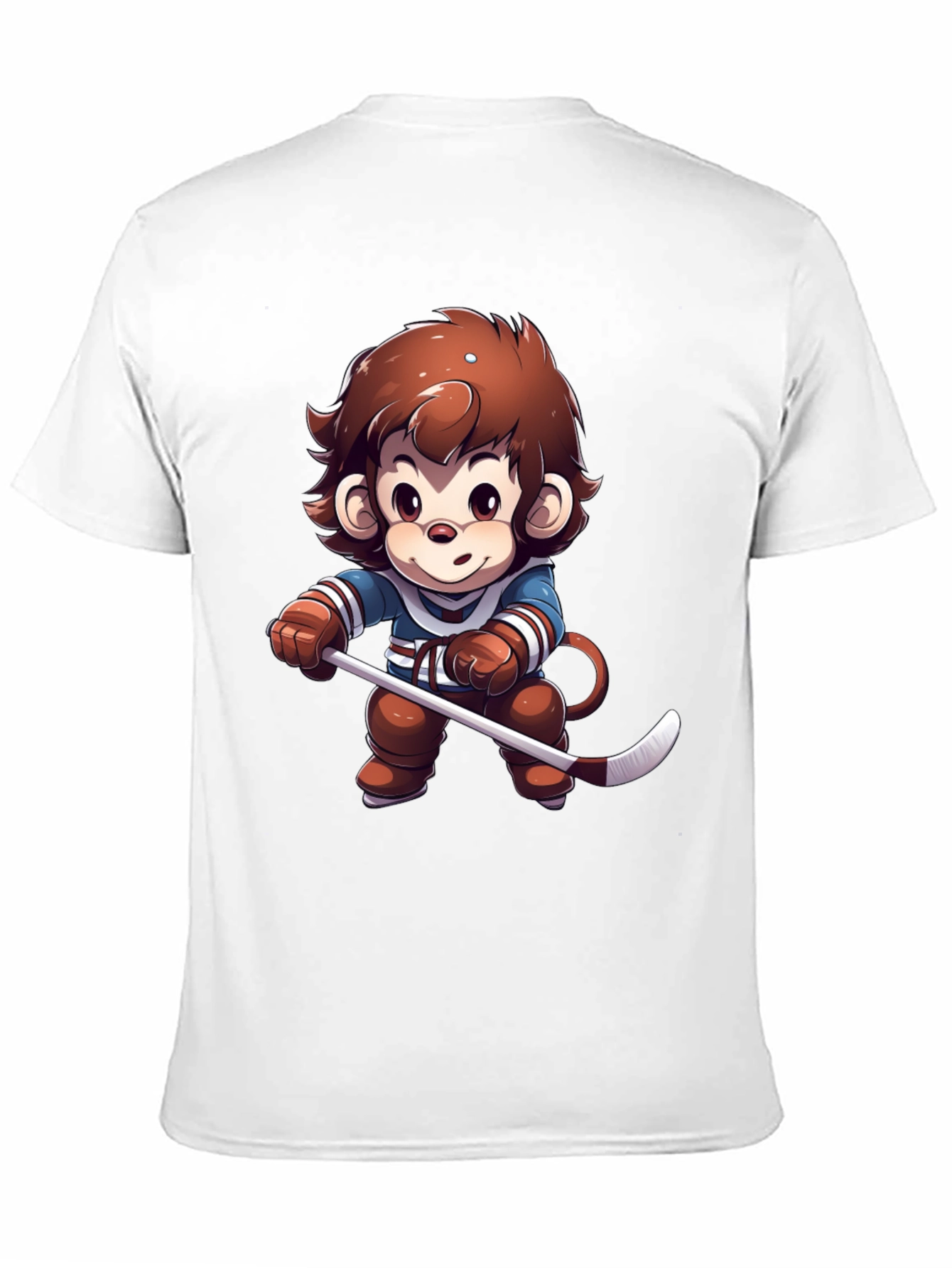 Cartoon Monkey Hockey Player T-Shirt
