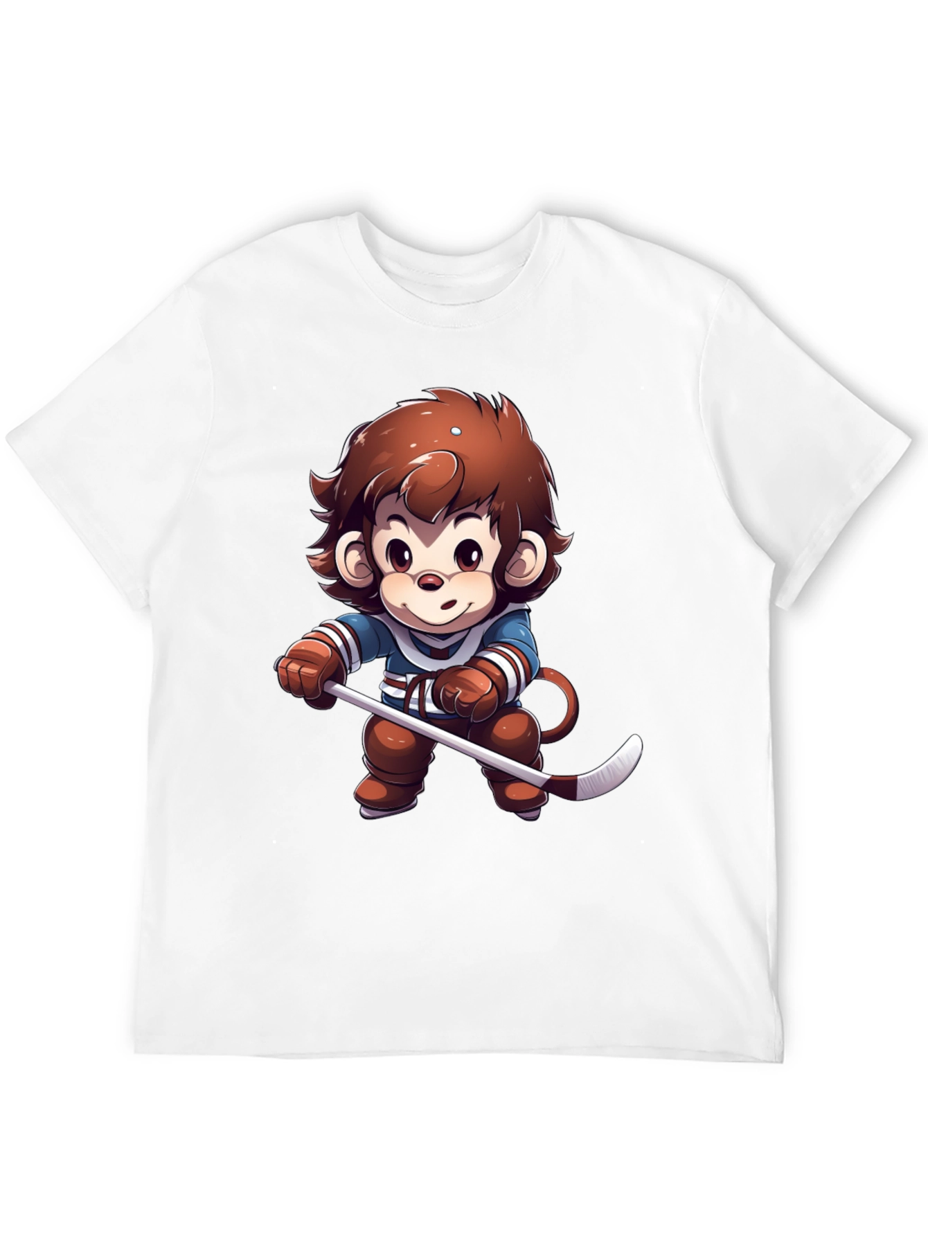 Cartoon Monkey Hockey Player T-Shirt