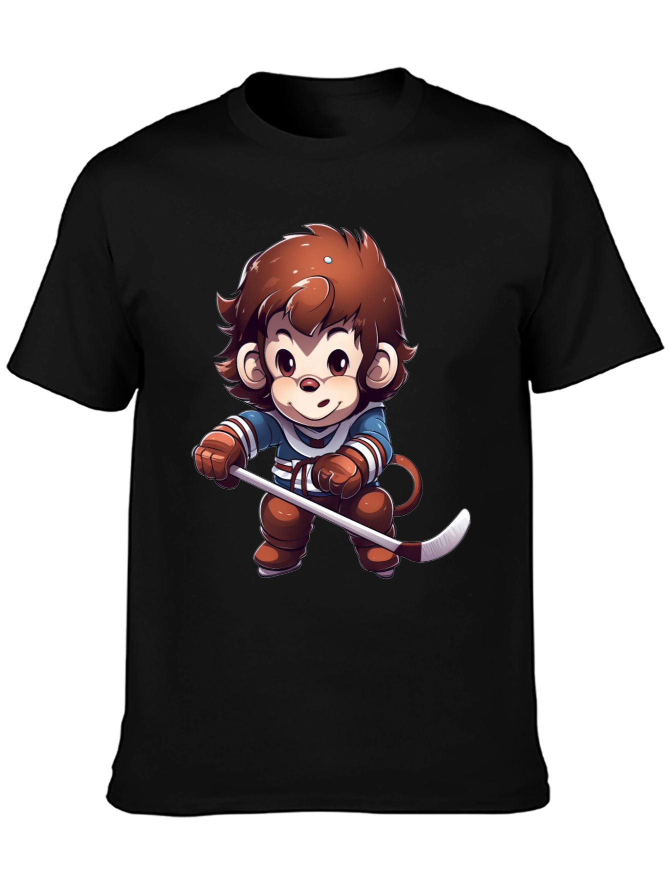 Cartoon Monkey Hockey Player T-Shirt