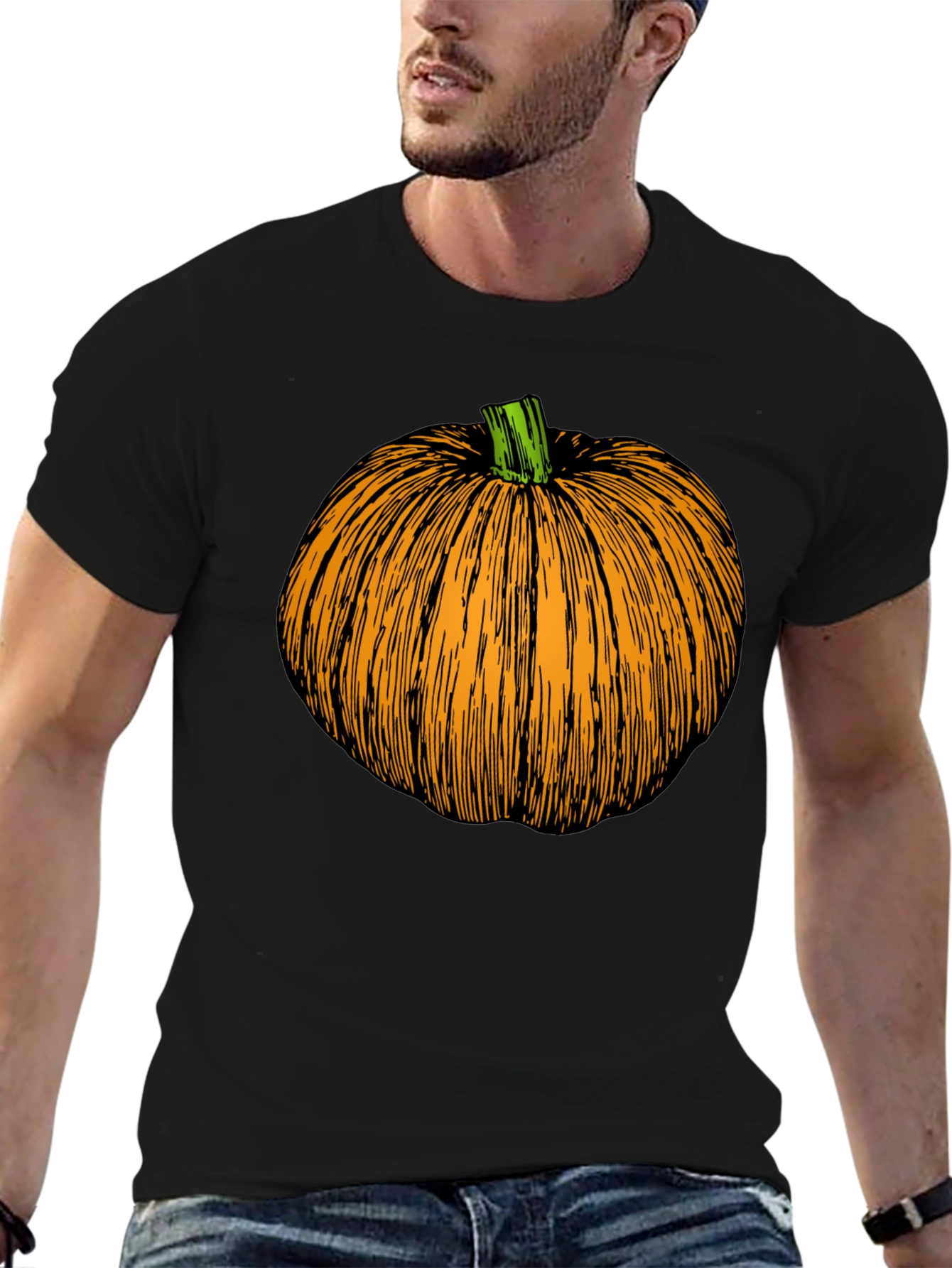Pumpkin Graphic Black T-Shirt