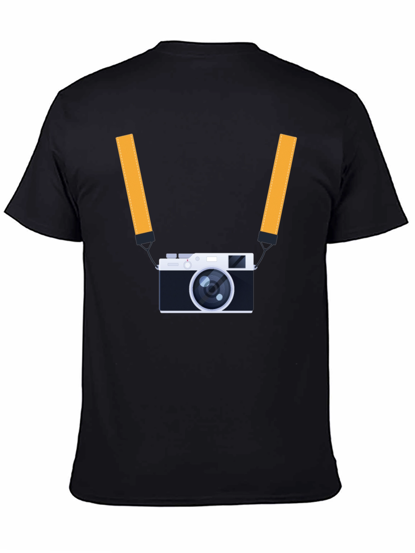 Mens Black T-Shirt with Camera Graphic