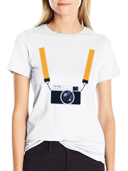 Mens Black T-Shirt with Camera Graphic