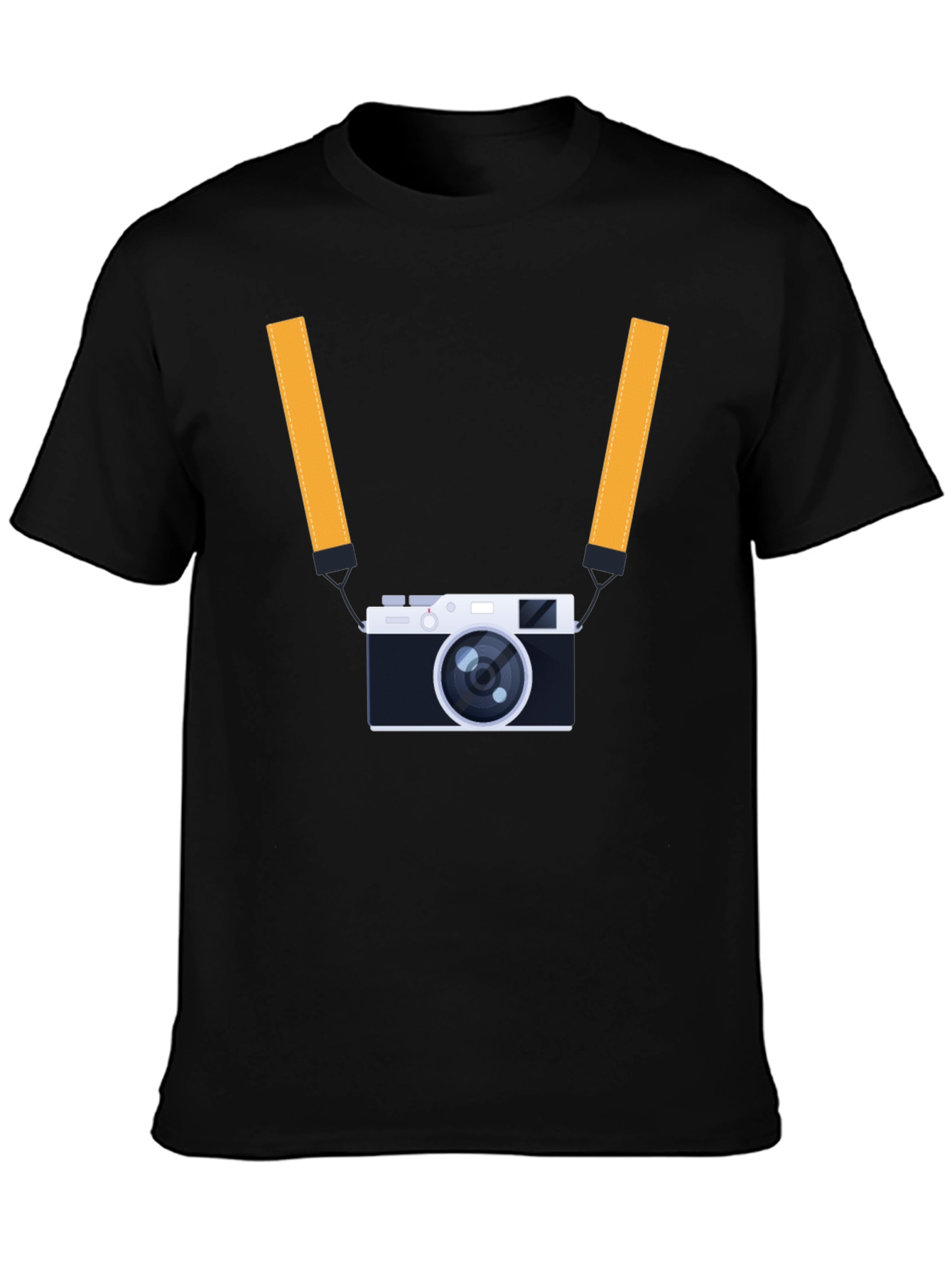 Mens Black T-Shirt with Camera Graphic