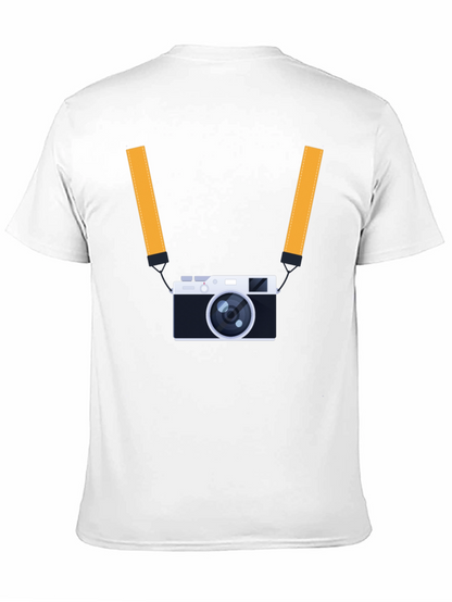 Mens Black T-Shirt with Camera Graphic
