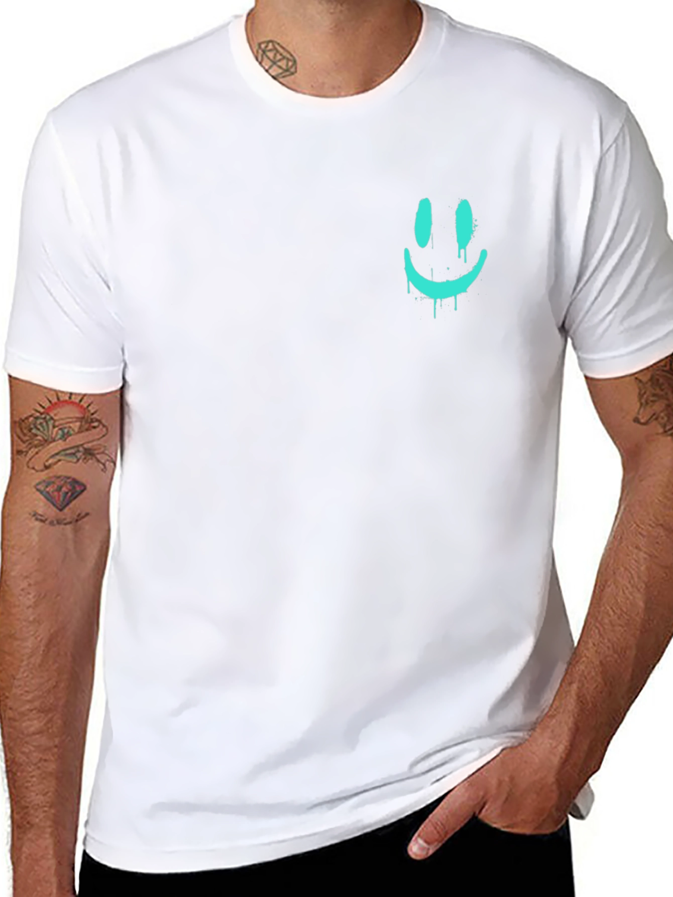 Cool Dripping Smiley Face Graphic Tee