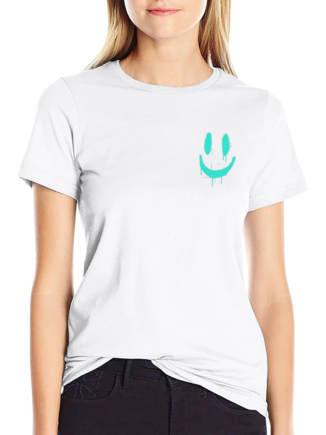 Cool Dripping Smiley Face Graphic Tee