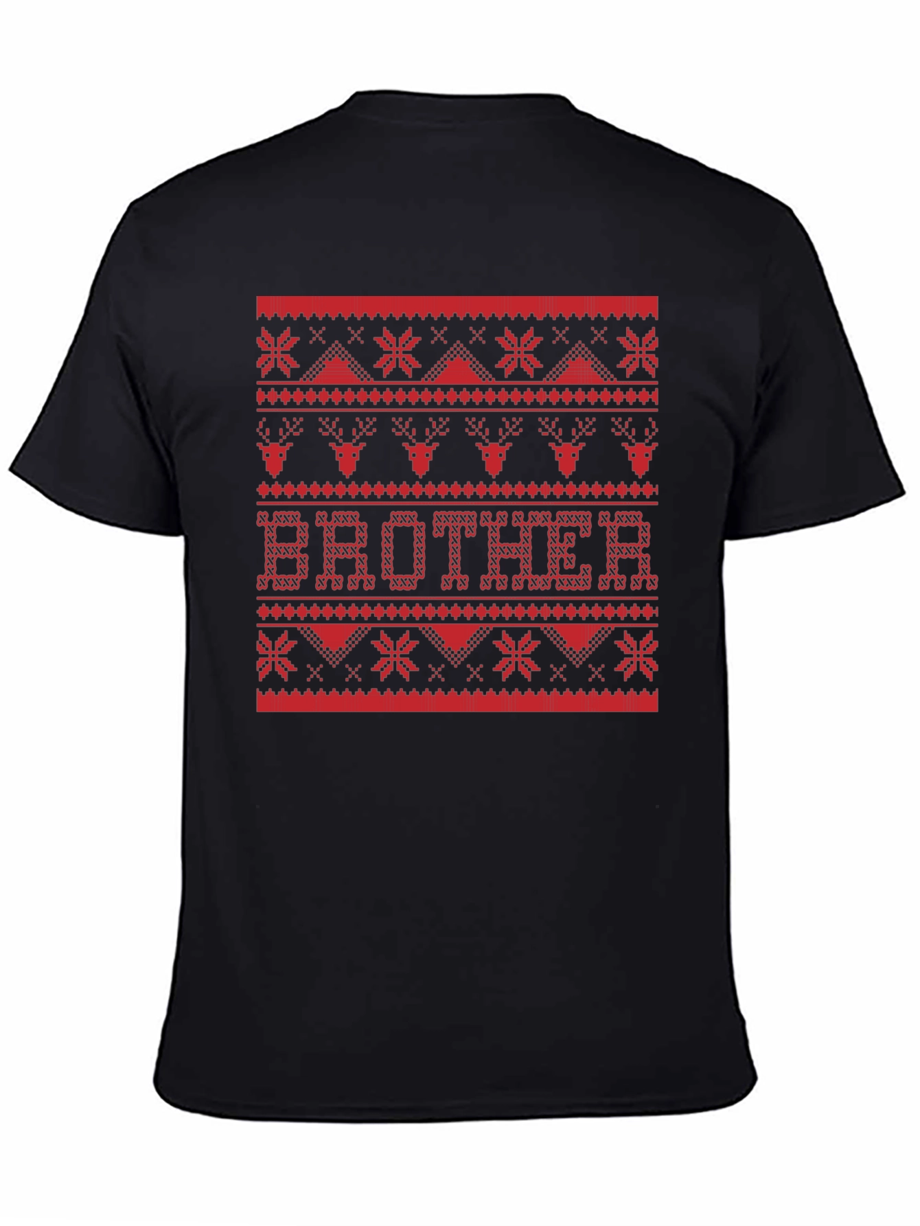 Brother Ugly Christmas Sweater Style Graphic T-Shirt