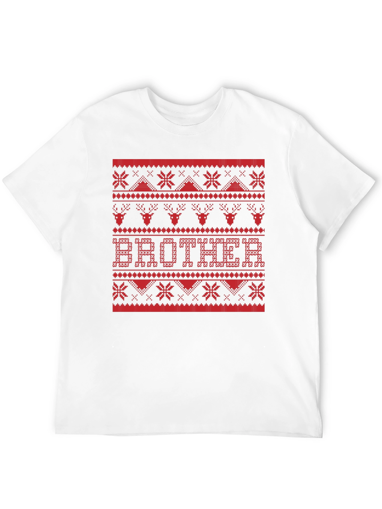 Brother Ugly Christmas Sweater Style Graphic T-Shirt