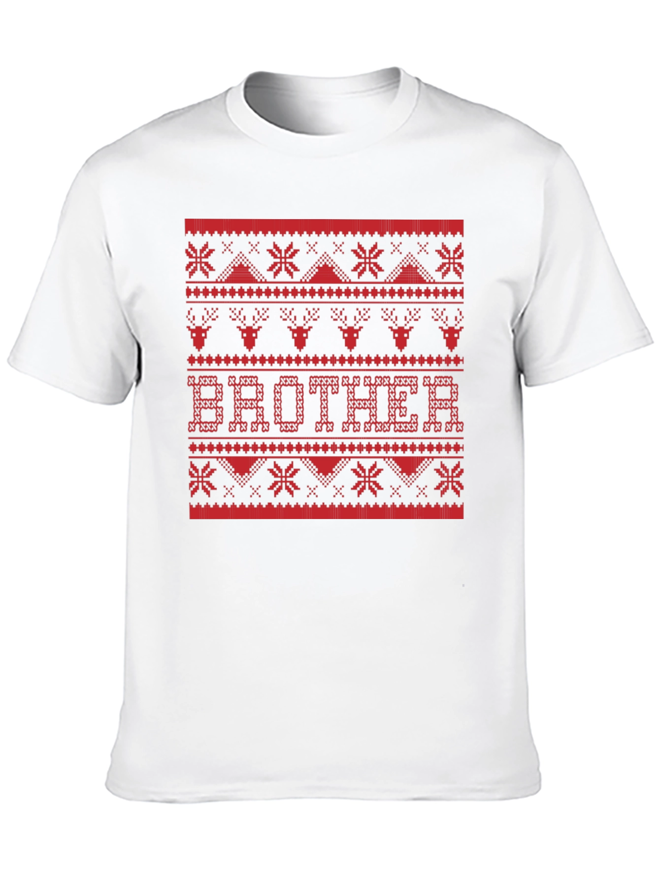 Brother Ugly Christmas Sweater Style Graphic T-Shirt
