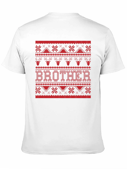 Brother Ugly Christmas Sweater Style Graphic T-Shirt