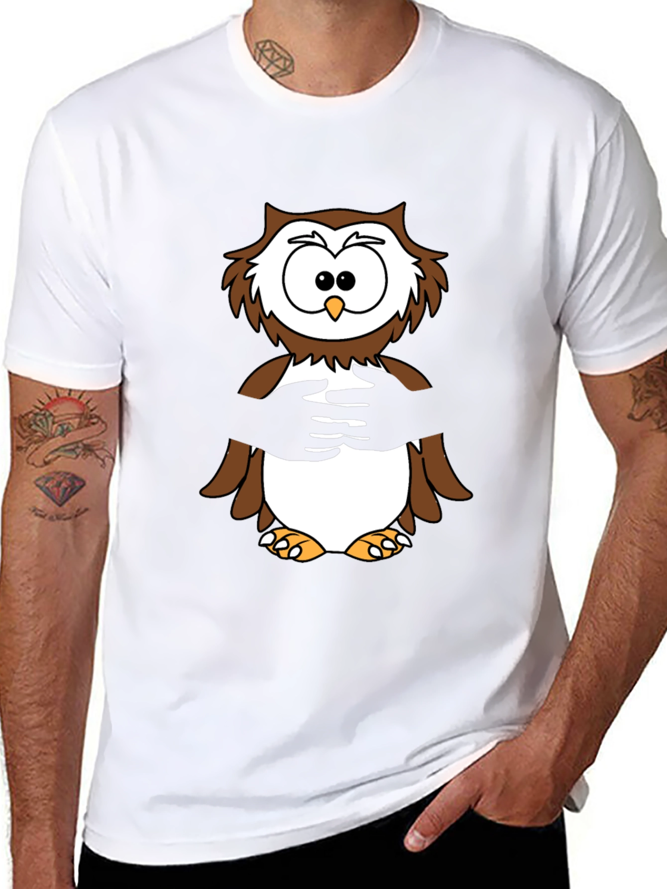 Owl Hug T-Shirt -  Cozy & Fun Design