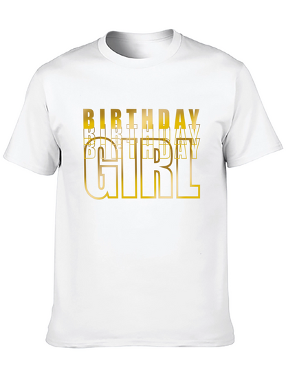 Birthday Girl Graphic Tee - Black Cotton T-Shirt