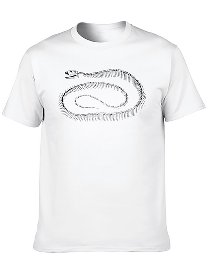 Snake Skeleton Graphic Tee - Black