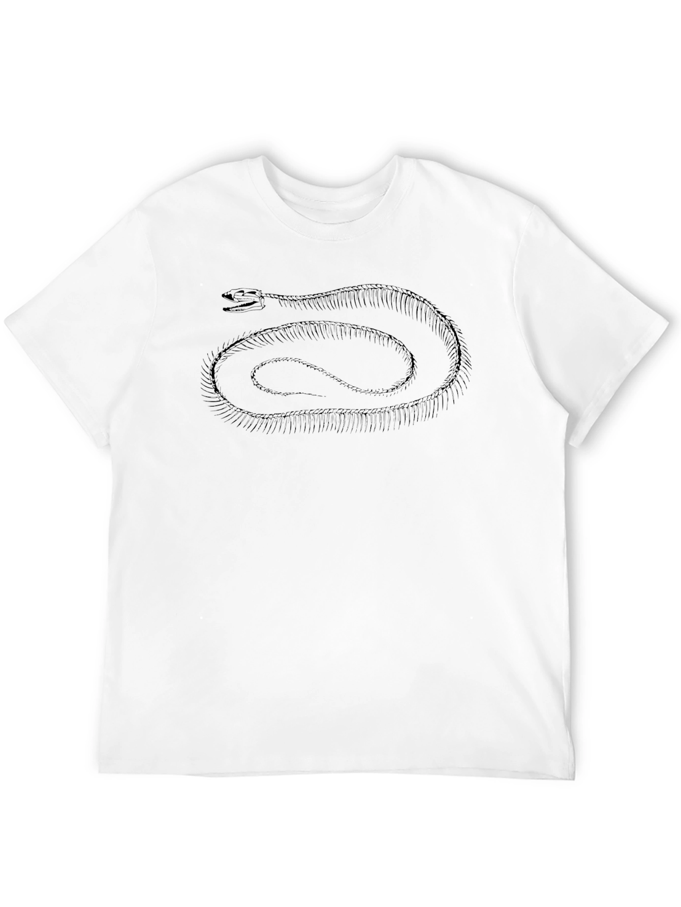 Snake Skeleton Graphic Tee - Black