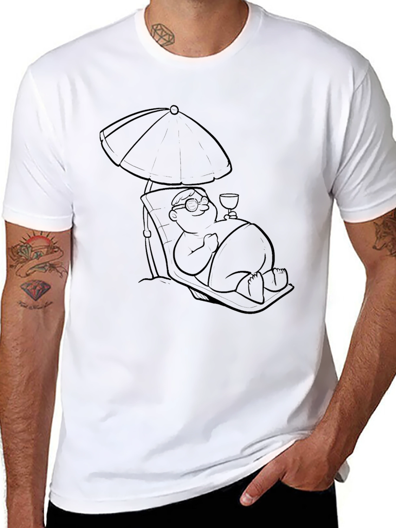 Relaxing Beach T-Shirt - Cartoon Design