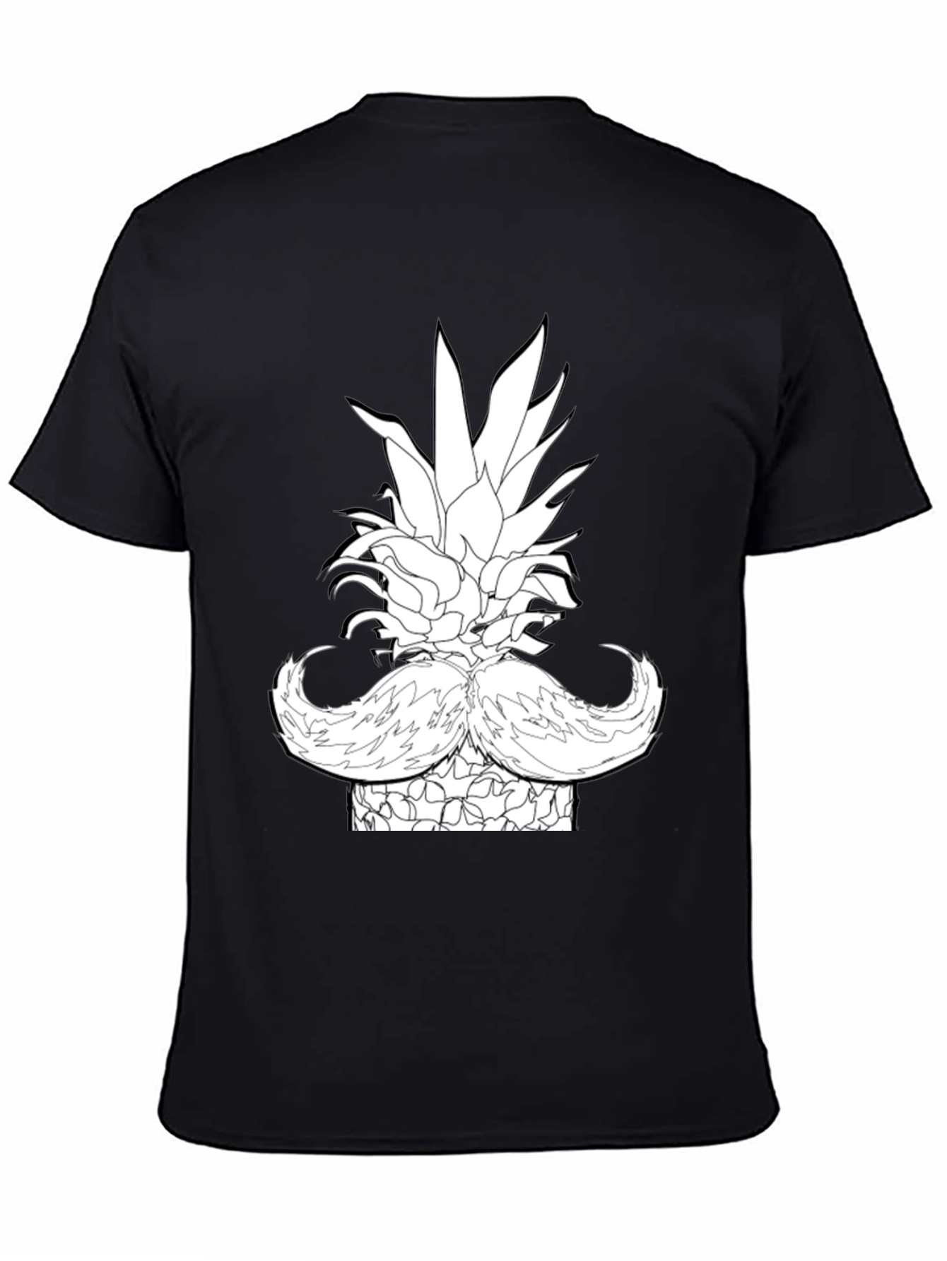 Pineapple Mustache Graphic T-Shirt - Black