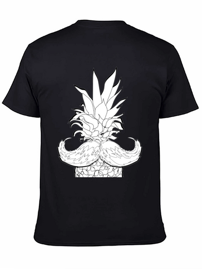 Pineapple Mustache Graphic T-Shirt - Black