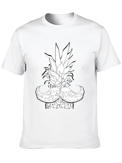 Pineapple Mustache Graphic T-Shirt - Black