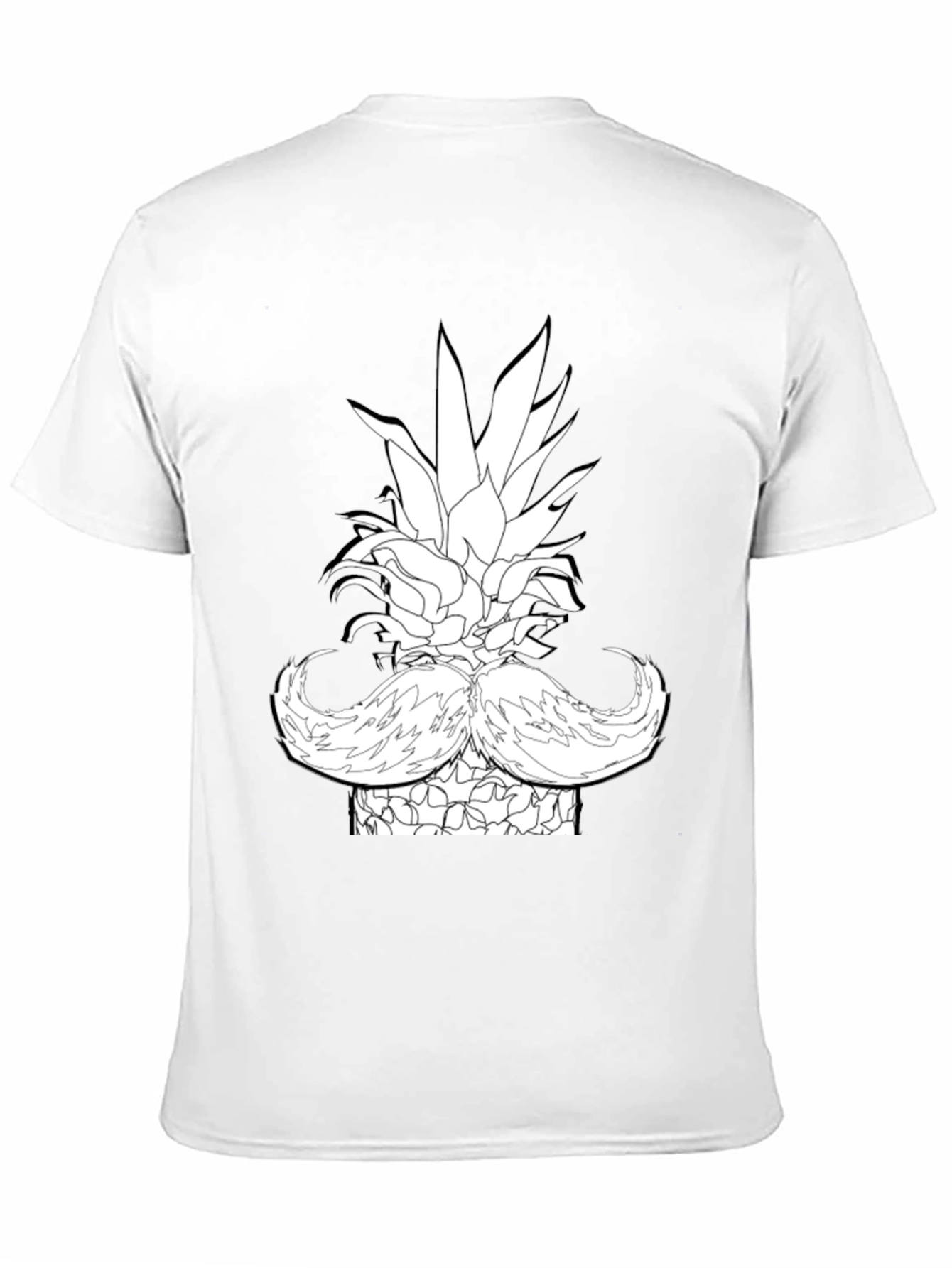 Pineapple Mustache Graphic T-Shirt - Black