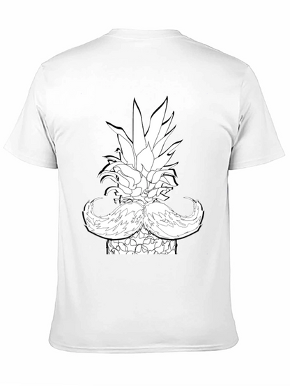 Pineapple Mustache Graphic T-Shirt - Black