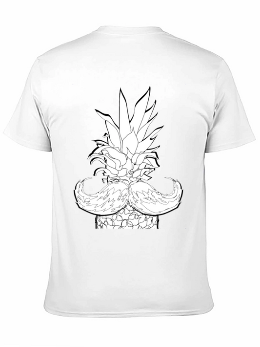 Pineapple Mustache Graphic T-Shirt - Black