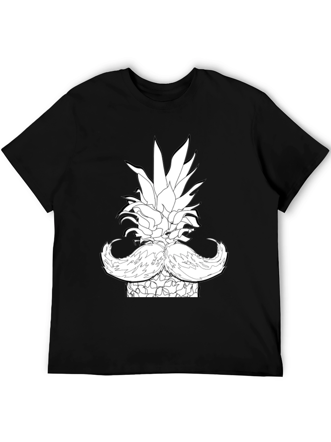 Pineapple Mustache Graphic T-Shirt - Black