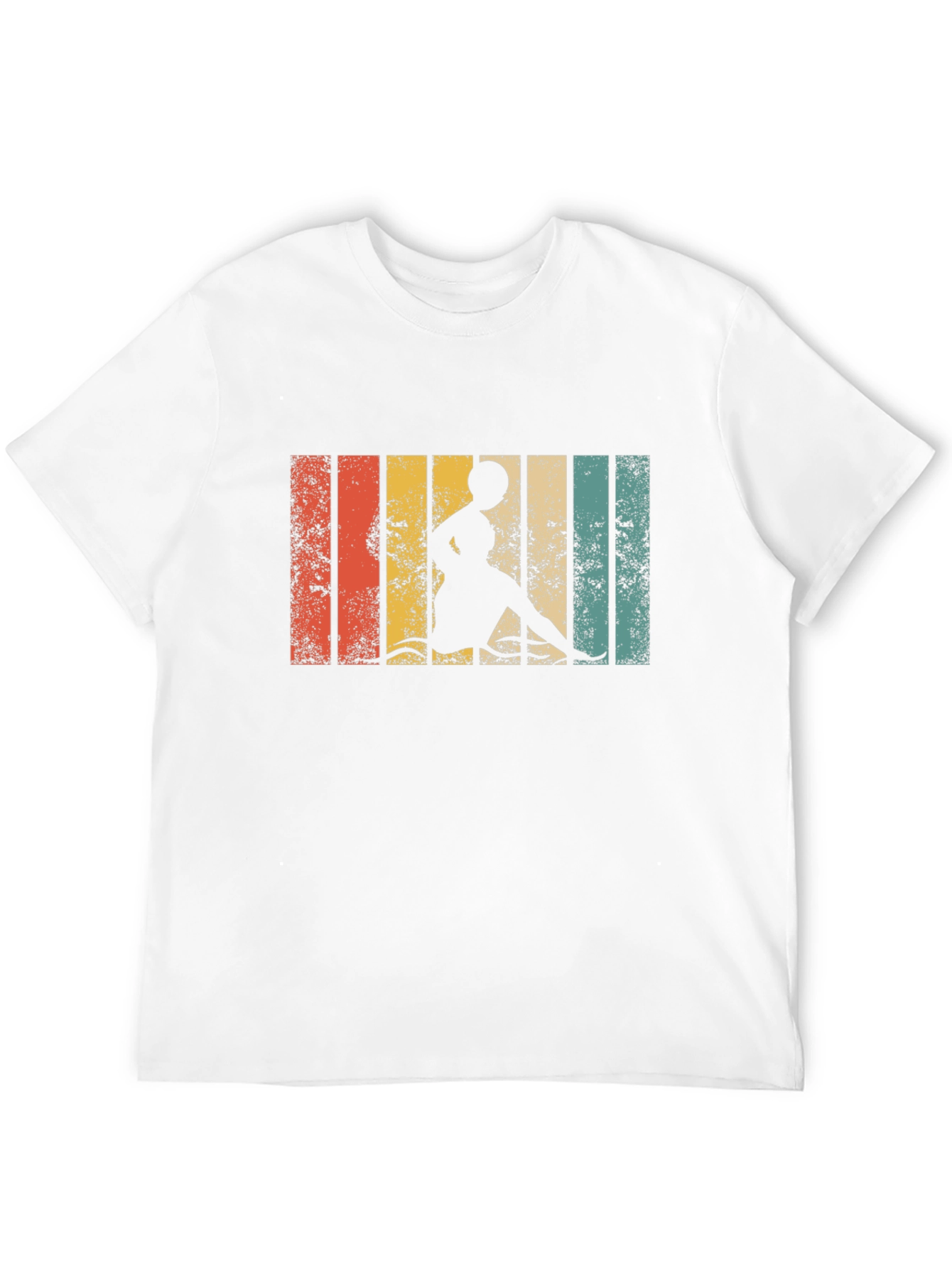 Retro Striped Woman Kayaking T-Shirt