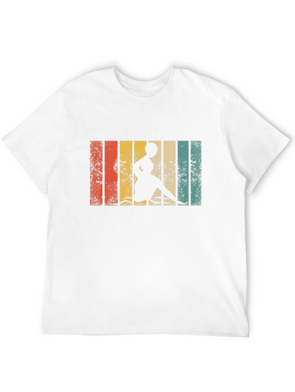 Retro Striped Woman Kayaking T-Shirt