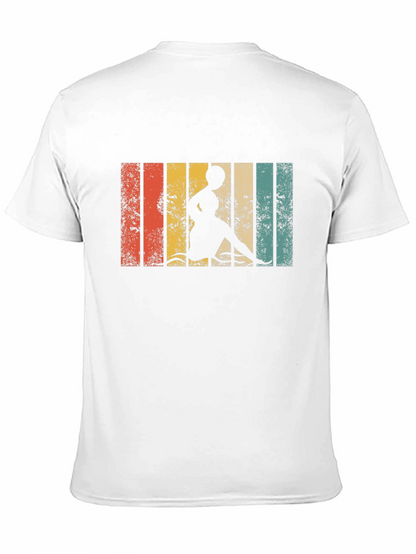 Retro Striped Woman Kayaking T-Shirt