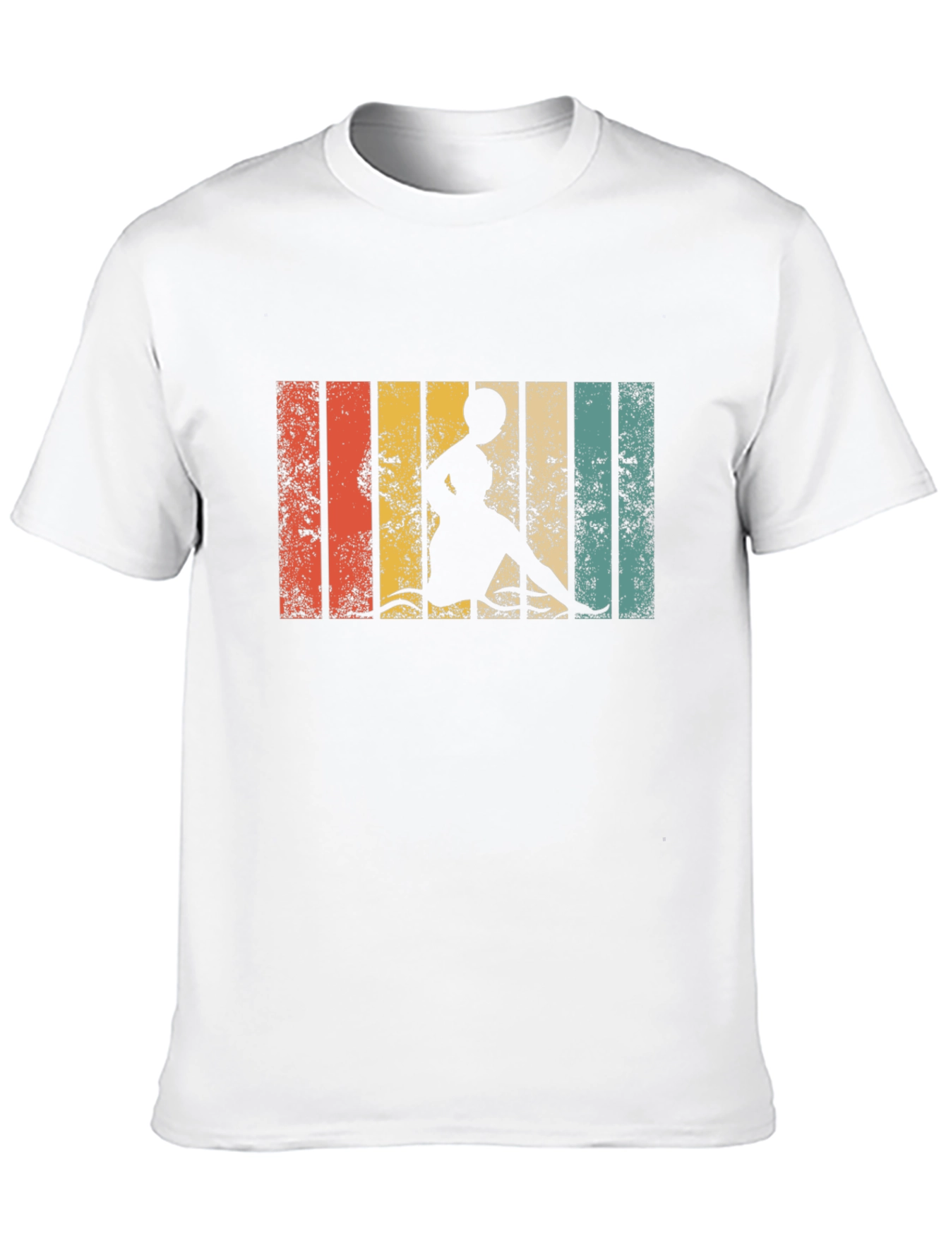 Retro Striped Woman Kayaking T-Shirt