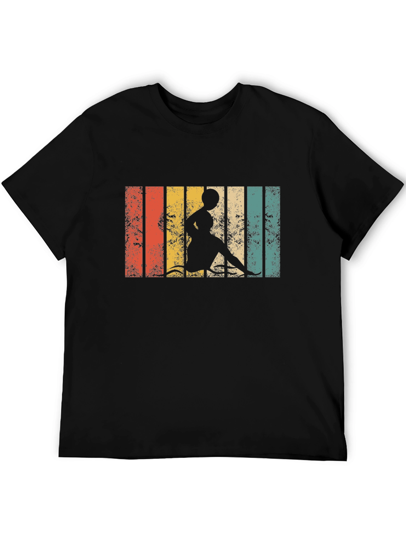 Retro Striped Woman Kayaking T-Shirt