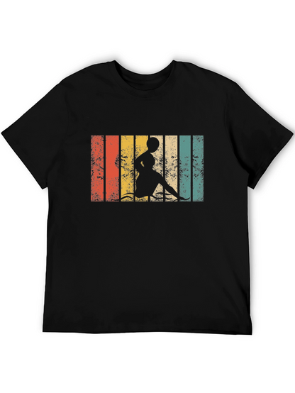 Retro Striped Woman Kayaking T-Shirt