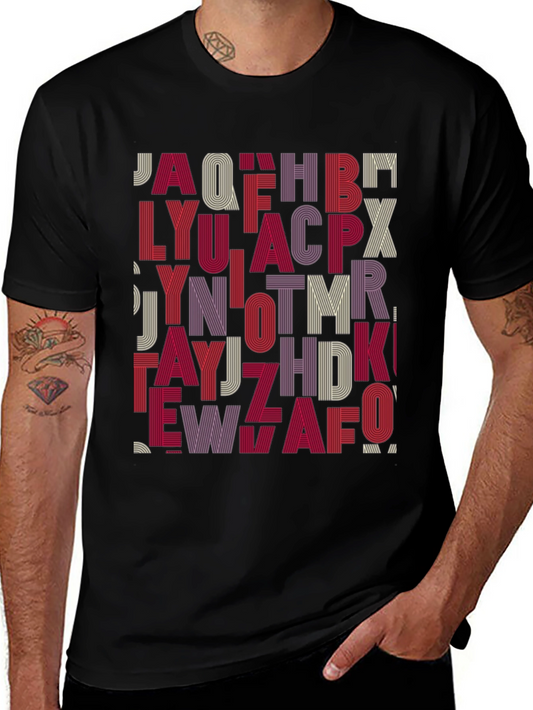 Alphabet Design Tee - Stylish Graphic Print Shirt