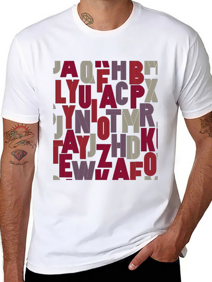 Alphabet Design Tee - Stylish Graphic Print Shirt