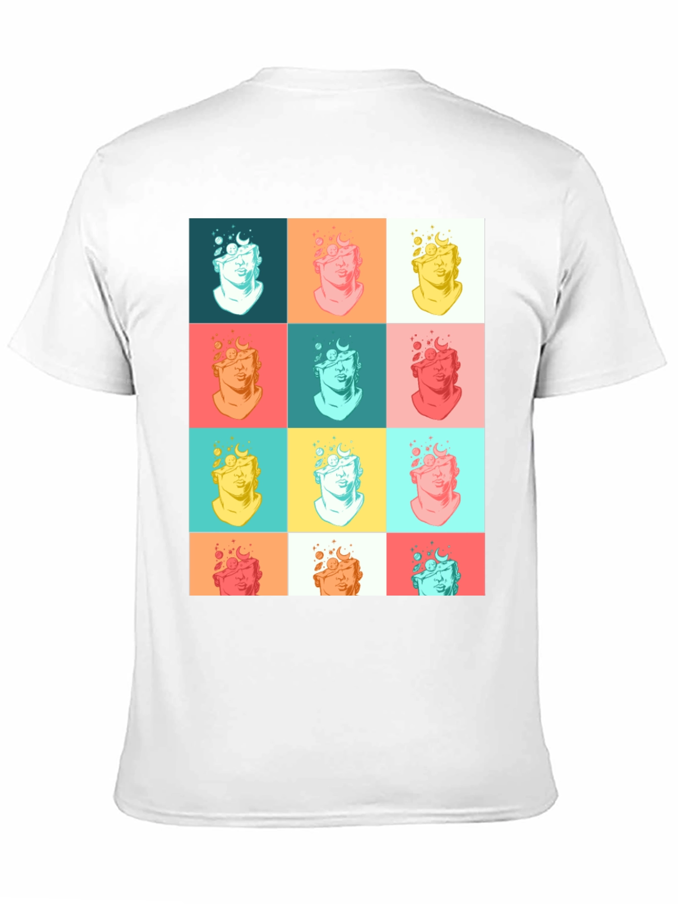 Pop Art Bust Graphic Black T-Shirt