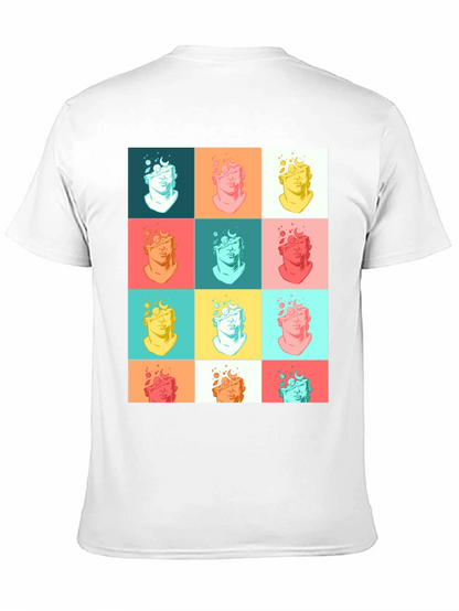 Pop Art Bust Graphic Black T-Shirt