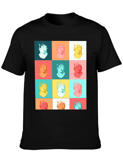 Pop Art Bust Graphic Black T-Shirt