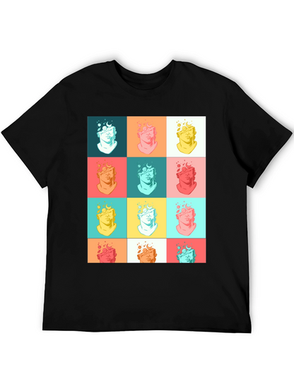 Pop Art Bust Graphic Black T-Shirt